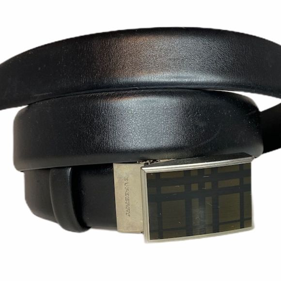 Authentic Black BURBERRY London Leather Belt - Picture 4 of 4